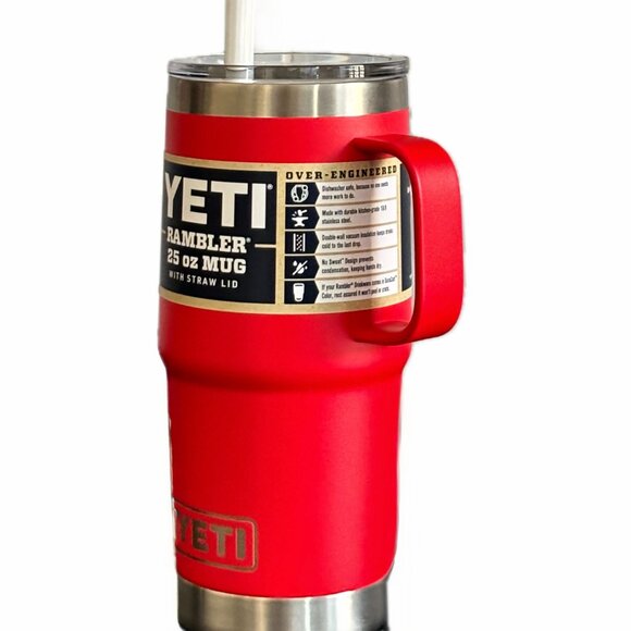 Yeti Red Rambler 35 oz Travel Mug - Picture 4 of 9